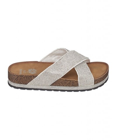 Women's Ariane Footbed Sandals Silver $31.50 Shoes