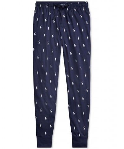 Men's Cotton Sleep Jogger Pants Blue $38.23 Pajama