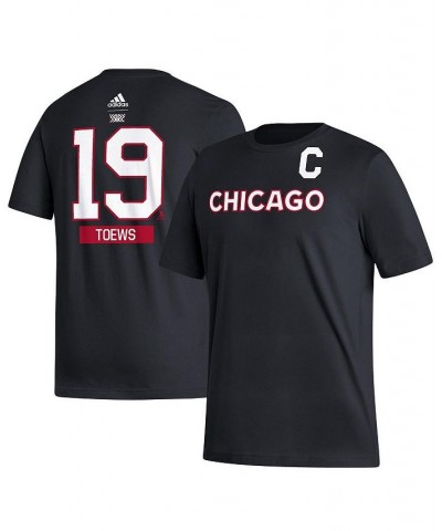 Men's Jonathan Toews Black Chicago Blackhawks Reverse Retro 2.0 Name and Number T-shirt $19.60 T-Shirts