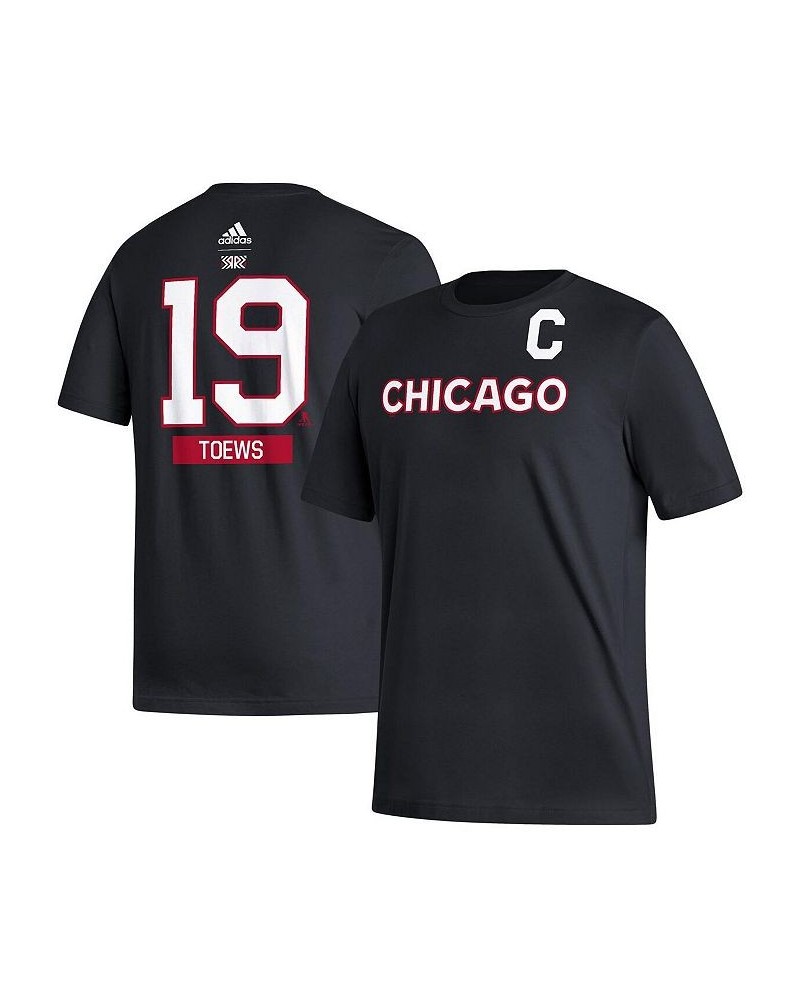 Men's Jonathan Toews Black Chicago Blackhawks Reverse Retro 2.0 Name and Number T-shirt $19.60 T-Shirts