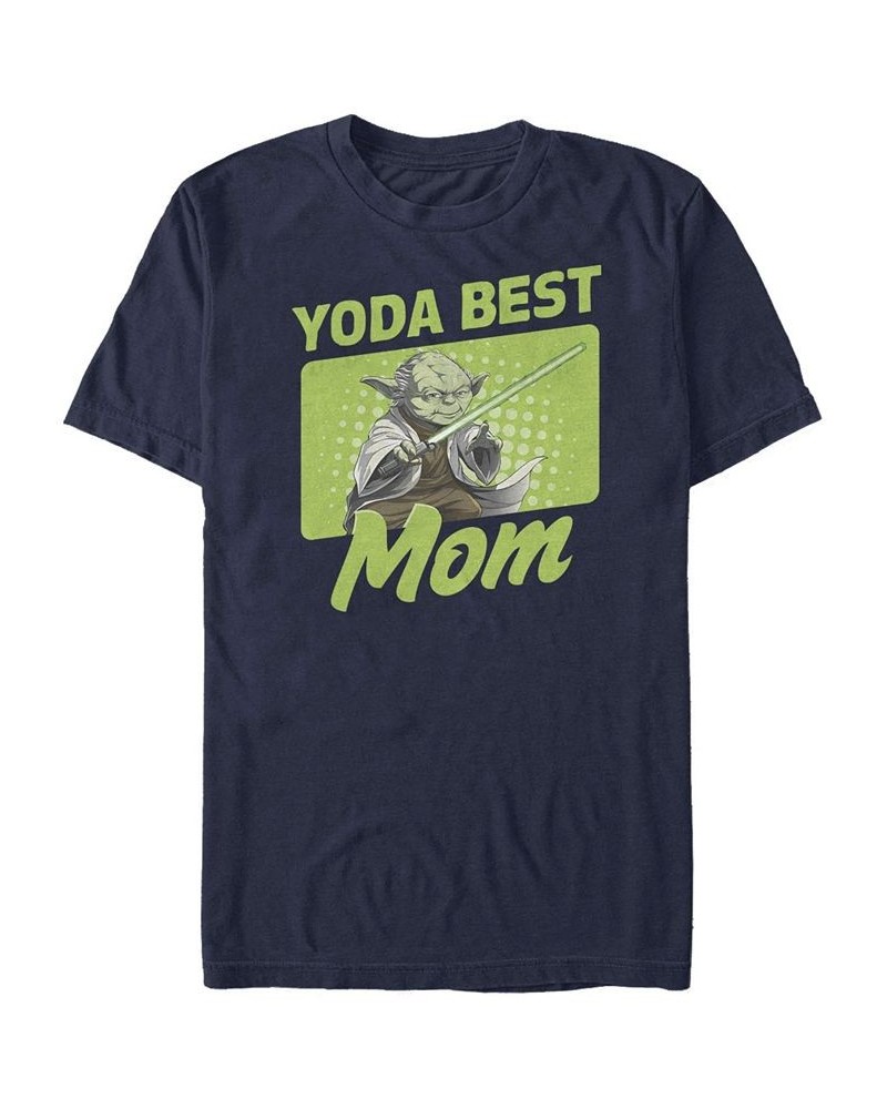 Men's Yoda Best Mom Short Sleeve Crew T-shirt Blue $20.99 T-Shirts