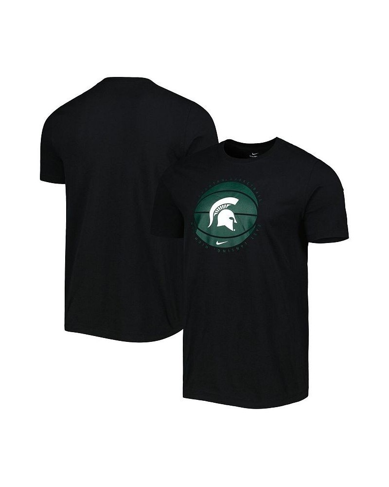 Men's Black Michigan State Spartans Basketball Logo T-shirt $23.51 T-Shirts