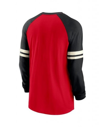 Men's Red and Black Atlanta Falcons Throwback Raglan Long Sleeve T-shirt $33.79 T-Shirts