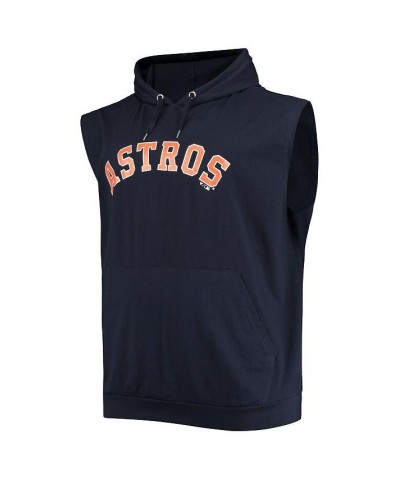 Men's Navy Houston Astros Jersey Big and Tall Muscle Sleeveless Pullover Hoodie $22.36 T-Shirts