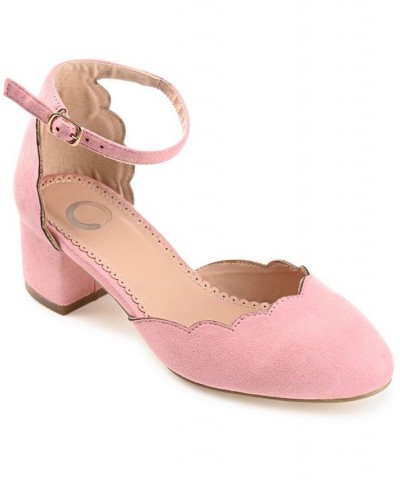 Women's Edna Ankle Strap Heels Pink $50.99 Shoes