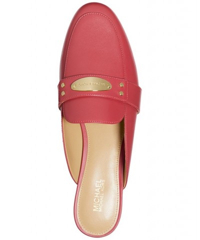 Women's MK Plate Mules Red $34.27 Shoes