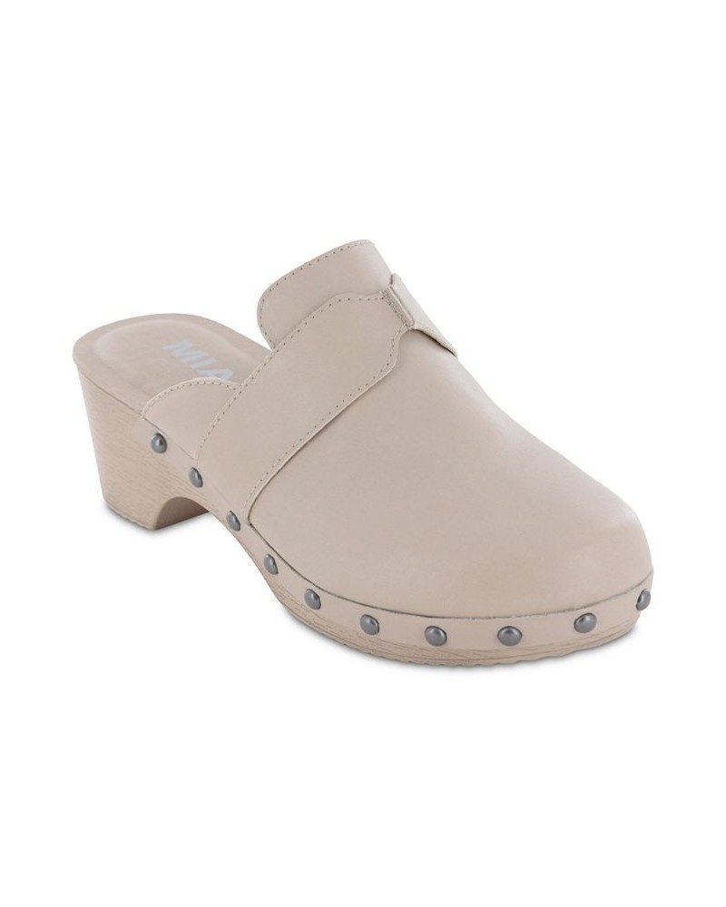 Women's Jenifer Studded Clogs Beige $28.60 Shoes