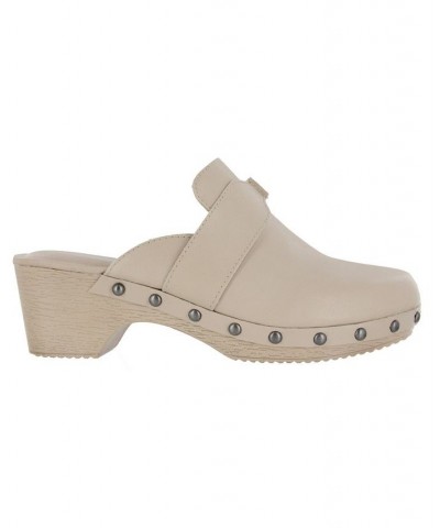 Women's Jenifer Studded Clogs Beige $28.60 Shoes