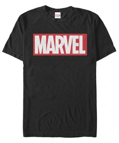 Men's Marvel Brick Short Sleeve Crew T-shirt Black $15.75 T-Shirts
