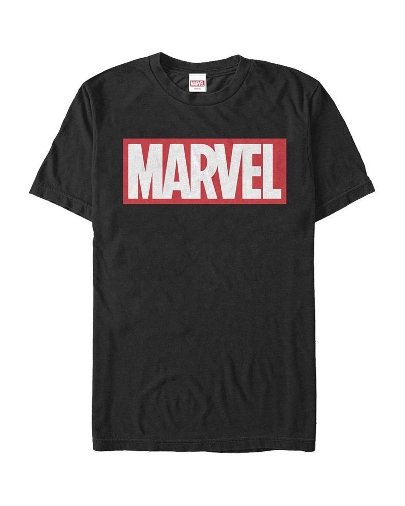 Men's Marvel Brick Short Sleeve Crew T-shirt Black $15.75 T-Shirts