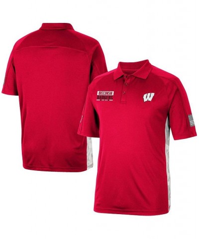 Men's Red Wisconsin Badgers OHT Military-Inspired Appreciation Snow Camo Polo Shirt $27.60 Polo Shirts