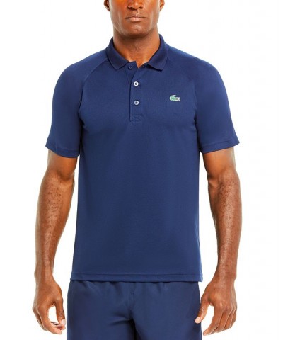 Men's SPORT Breathable Run-Resistant Interlock Polo Shirt Blue $39.96 Polo Shirts