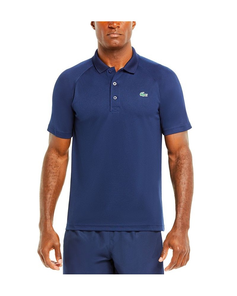 Men's SPORT Breathable Run-Resistant Interlock Polo Shirt Blue $39.96 Polo Shirts