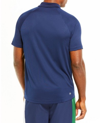 Men's SPORT Breathable Run-Resistant Interlock Polo Shirt Blue $39.96 Polo Shirts