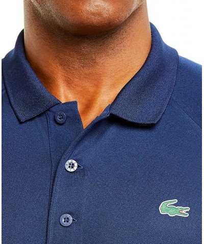 Men's SPORT Breathable Run-Resistant Interlock Polo Shirt Blue $39.96 Polo Shirts