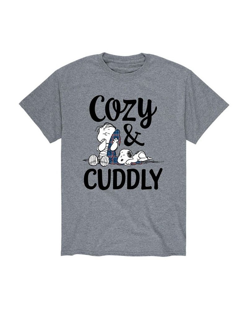 Men's Peanuts Cozy Cuddly T-Shirt Gray $19.24 T-Shirts