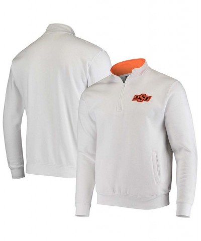 Men's White Oklahoma State Cowboys Tortugas Logo Quarter-Zip Jacket $25.80 Sweatshirt