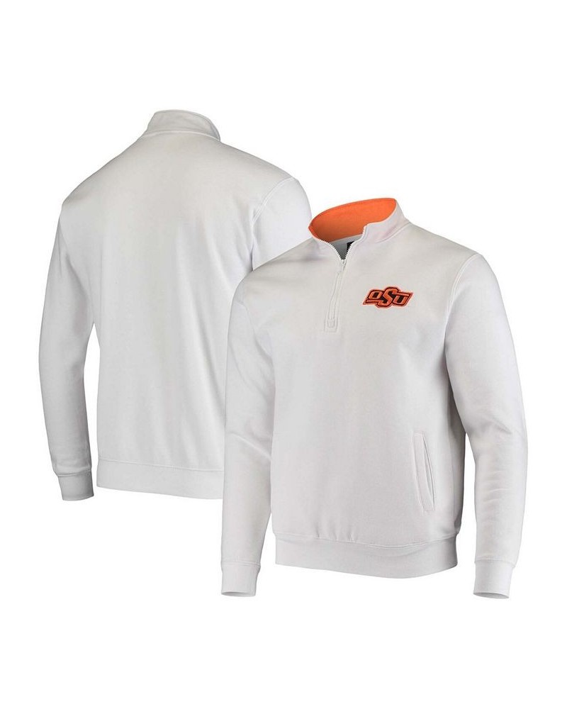 Men's White Oklahoma State Cowboys Tortugas Logo Quarter-Zip Jacket $25.80 Sweatshirt