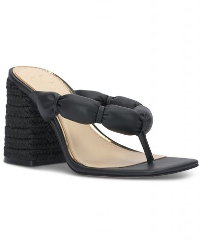 Women's Olimpio Square-Toe Slip-On Thong Sandals Black $42.57 Shoes