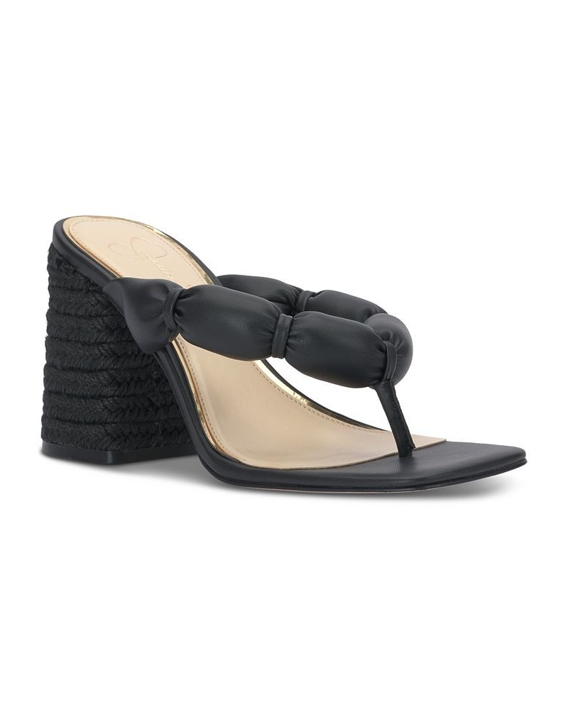 Women's Olimpio Square-Toe Slip-On Thong Sandals Black $42.57 Shoes