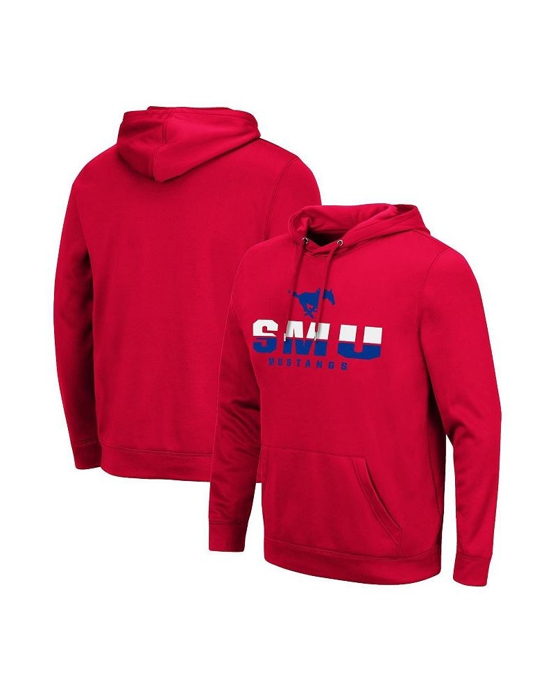 Men's Red SMU Mustangs Lantern Pullover Hoodie $29.25 Sweatshirt