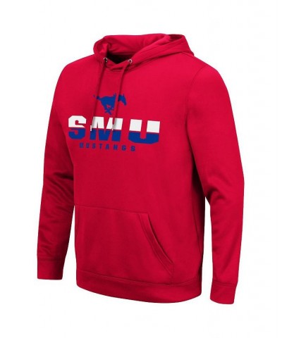 Men's Red SMU Mustangs Lantern Pullover Hoodie $29.25 Sweatshirt