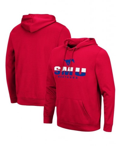 Men's Red SMU Mustangs Lantern Pullover Hoodie $29.25 Sweatshirt