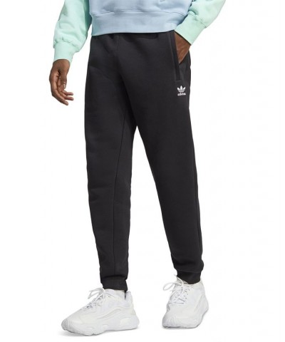 Men's Slim-Fit Trefoil Essentials Zip-Pocket Jogger Pants Black $37.80 Pants