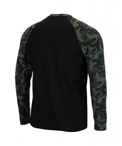 Men's Black Navy Midshipmen OHT Military-Inspired Appreciation Camo Raglan Long Sleeve T-shirt $17.20 T-Shirts