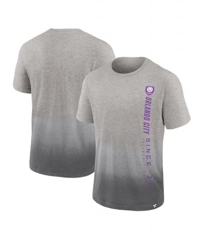 Men's Branded Heathered Gray Orlando City SC Dip-Dye T-shirt $21.60 T-Shirts