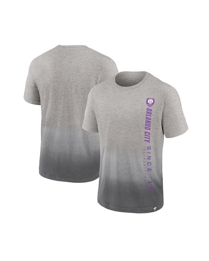 Men's Branded Heathered Gray Orlando City SC Dip-Dye T-shirt $21.60 T-Shirts