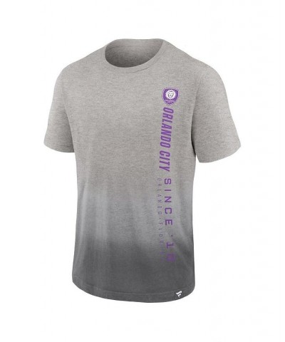 Men's Branded Heathered Gray Orlando City SC Dip-Dye T-shirt $21.60 T-Shirts