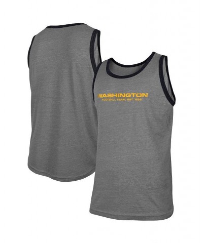 Men's Heathered Gray Washington Football Team Ringer Tri-Blend Tank Top $16.72 T-Shirts