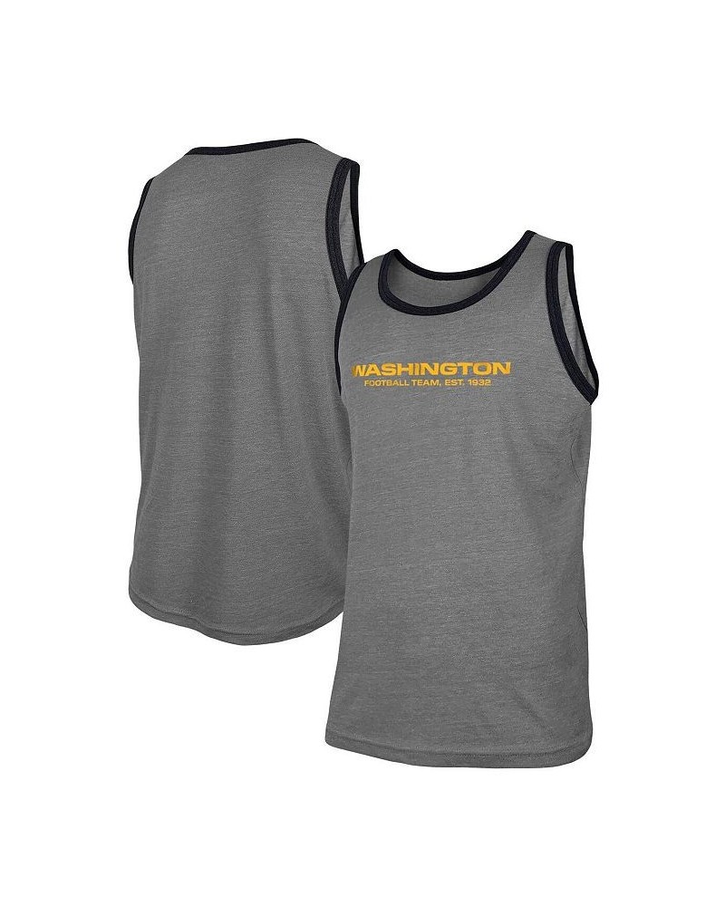 Men's Heathered Gray Washington Football Team Ringer Tri-Blend Tank Top $16.72 T-Shirts