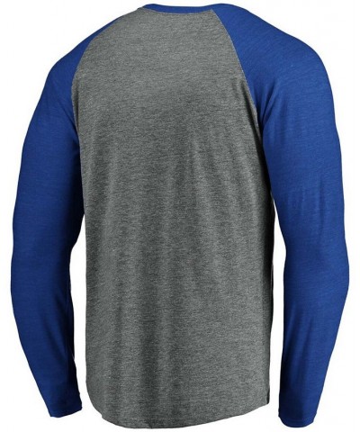 Men's Heathered Gray and Heathered Blue Toronto Maple Leafs Team Tri-Blend Raglan Long Sleeve T-shirt $22.79 T-Shirts