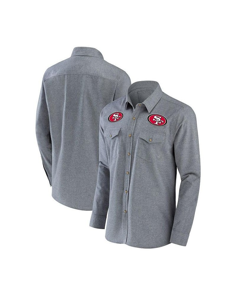 Men's NFL x Darius Rucker Collection by Gray San Francisco 49ers Chambray Button-Up Long Sleeve Shirt $27.90 Shirts