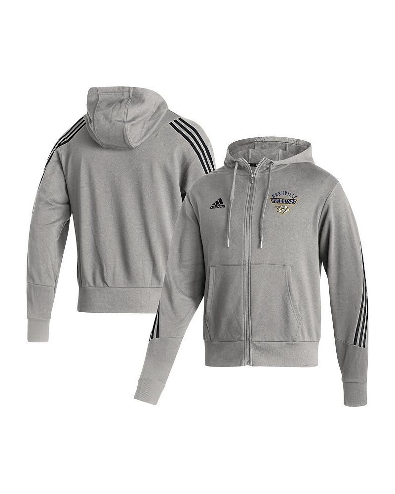 Men's Heathered Gray Nashville Predators Fashion Full-Zip Hoodie $26.10 Sweatshirt