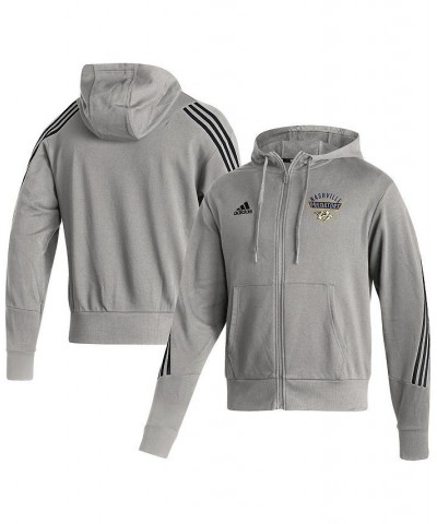 Men's Heathered Gray Nashville Predators Fashion Full-Zip Hoodie $26.10 Sweatshirt