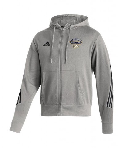 Men's Heathered Gray Nashville Predators Fashion Full-Zip Hoodie $26.10 Sweatshirt