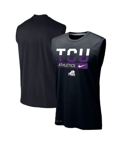 Men's Black TCU Horned Frogs Wordmark Drop Legend Performance Tank Top $25.00 T-Shirts