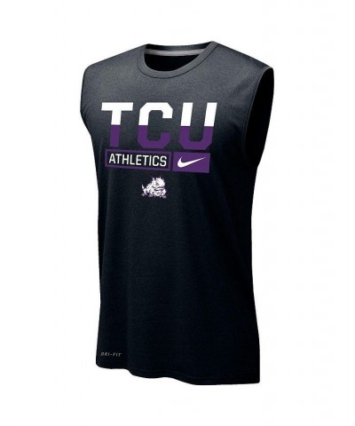 Men's Black TCU Horned Frogs Wordmark Drop Legend Performance Tank Top $25.00 T-Shirts