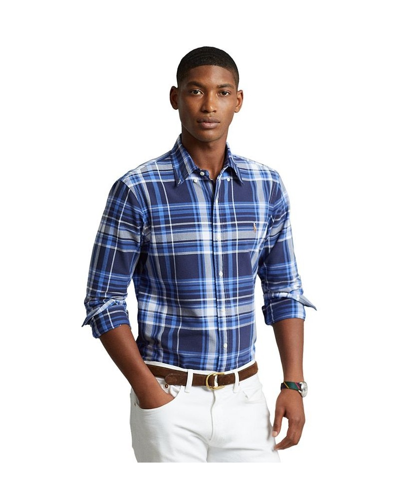 Men's Classic-Fit Plaid Oxford Shirt PD02 $58.05 Shirts