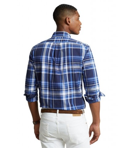 Men's Classic-Fit Plaid Oxford Shirt PD02 $58.05 Shirts