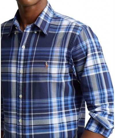 Men's Classic-Fit Plaid Oxford Shirt PD02 $58.05 Shirts