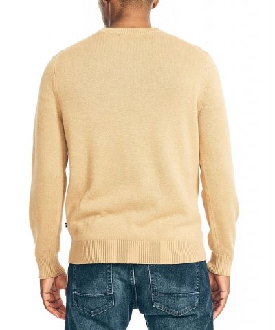 Men's Sustainably Crafted Textured Henley Sweater Brown $19.13 Sweaters