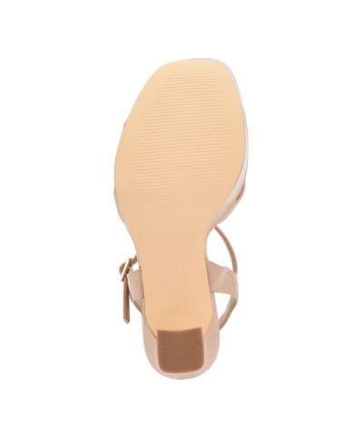 Women's Iriv Block Heel Platform Dress Sandals Tan/Beige $39.24 Shoes