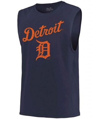 Men's Navy Detroit Tigers Softhand Muscle Tank Top $22.00 T-Shirts