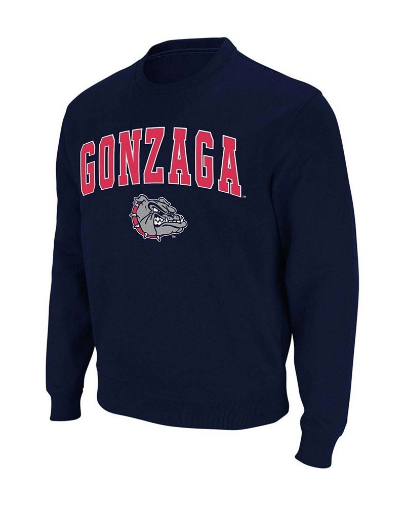 Men's Navy Gonzaga Bulldogs Arch Logo Crew Neck Sweatshirt $32.99 Sweatshirt