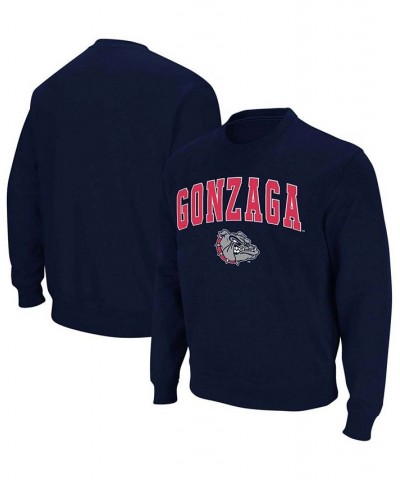 Men's Navy Gonzaga Bulldogs Arch Logo Crew Neck Sweatshirt $32.99 Sweatshirt