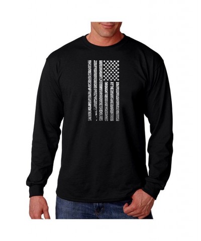 Men's Word Art Long Sleeve T-Shirt- Anthem Black $21.99 T-Shirts